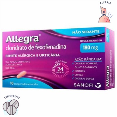 Allegra 180 mg com 10 comprimidos